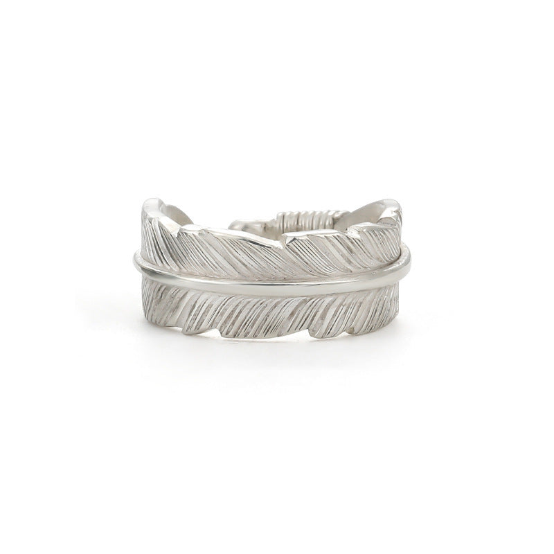 Sam and Diane Couple Thai Silver Feather Ring