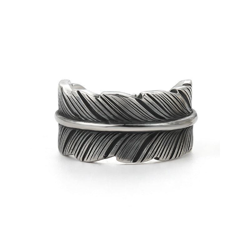 Sam and Diane Couple Thai Silver Feather Ring