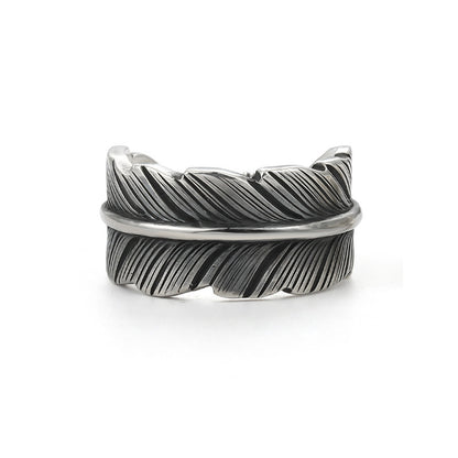 Sam and Diane Couple Thai Silver Feather Ring