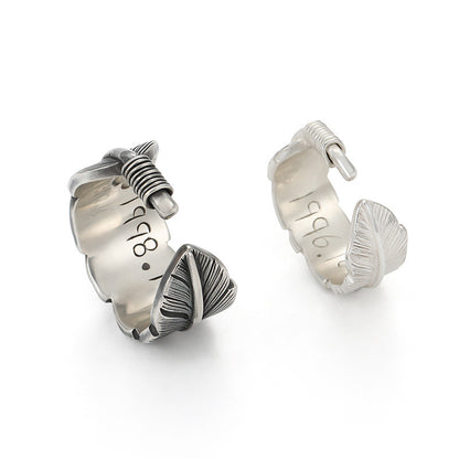 Sam and Diane Couple Thai Silver Feather Ring