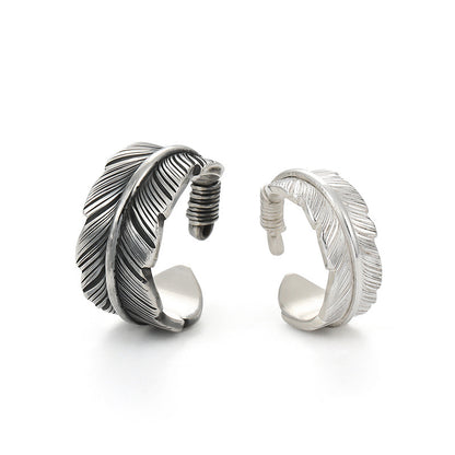 Sam and Diane Couple Thai Silver Feather Ring