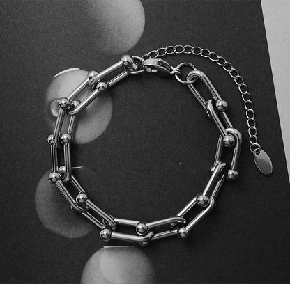 Female Tide Titanium Plated Clavicle Chain Men's Hip Hop Cuban