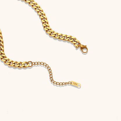 Round Zircon Pendant Cuban Link Chain Necklace